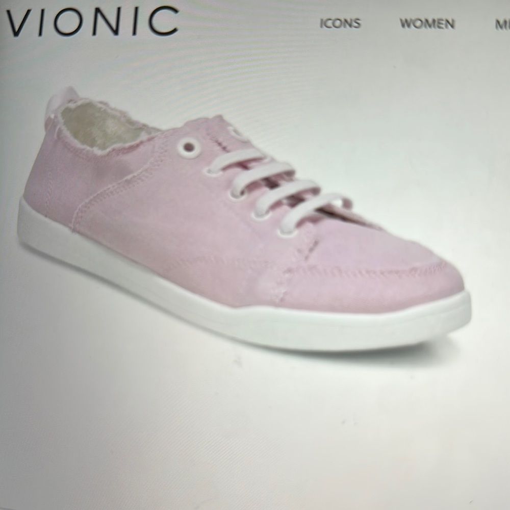 Vionic Beach Pismo Casual Sneaker - color Pink Canvas. Size:  7.5
